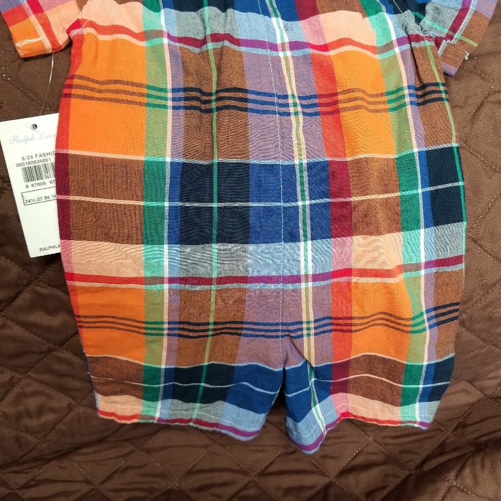 Infant Boys plaid romper